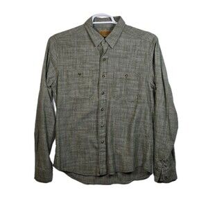 Stapleford Men's Medium Gray Work Casual Long Sleeve Button Up Shirt